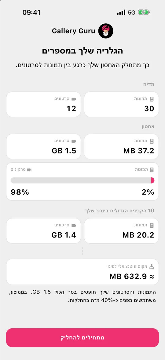 סקירה ב-Gallery Guru של האחסון שתופסים התמונות והסרטונים שלך